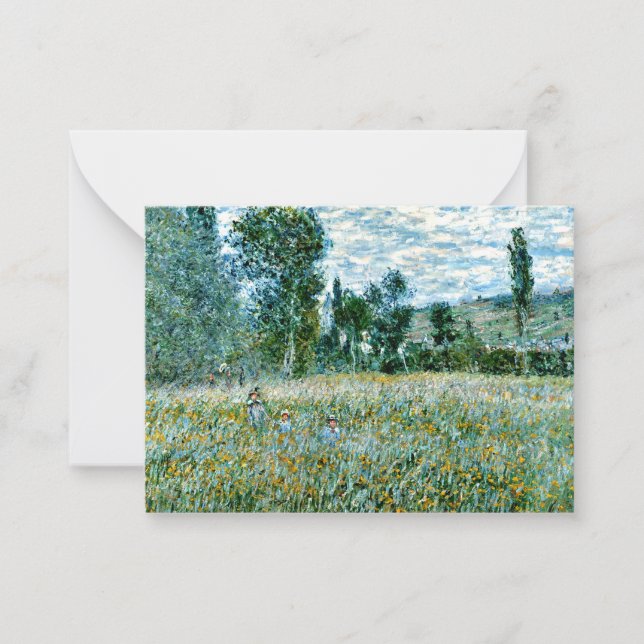 Tarjeta Pequeña Monet - Un prado (Anverso)