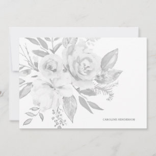 Tarjeta Pequeña Monocromático moderno gris y blanco personalizado