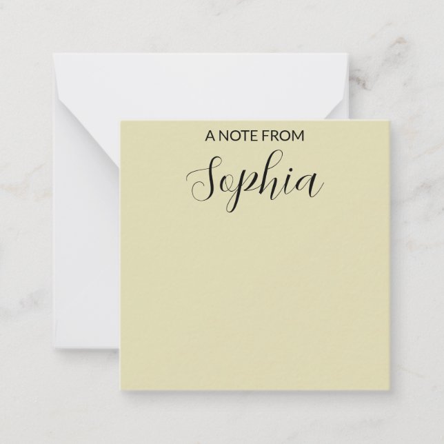 Tarjeta Pequeña Monogram Calligraphy Blush Note Card (Anverso)