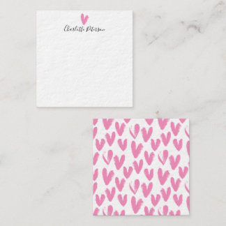 Tarjeta Pequeña Monograma acuarela simple de color rosa rubor feme
