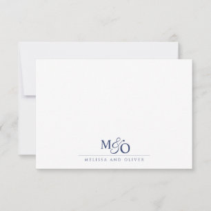 Tarjeta Pequeña Monograma azul de Ampersand Pareja