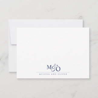 Tarjeta Pequeña Monograma azul de Ampersand Pareja