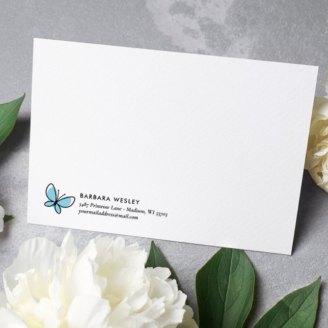 TARJETA PEQUEÑA MONOGRAMA BÁSICA DE LA FLECHA AZUL DOODLE (Subido por el creador)