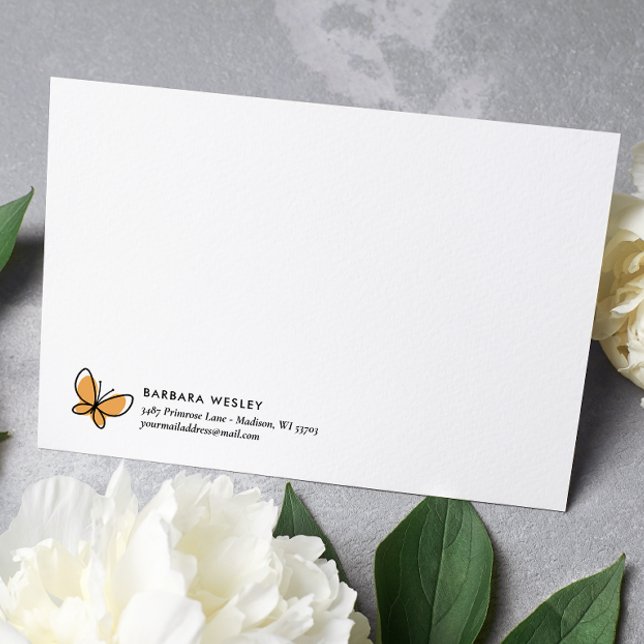 TARJETA PEQUEÑA MONOGRAMA BÁSICA DE LA MARIPOSA DEL NARANJA DE DOO (Subido por el creador)