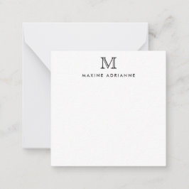 Tarjeta Pequeña Monograma Black Professional Classic Formal Elegan