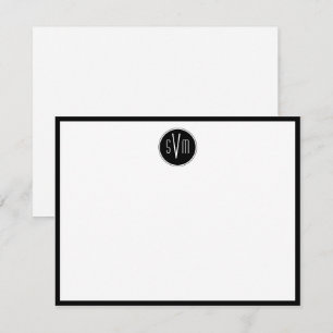 Tarjeta Pequeña Monograma circular personalizado