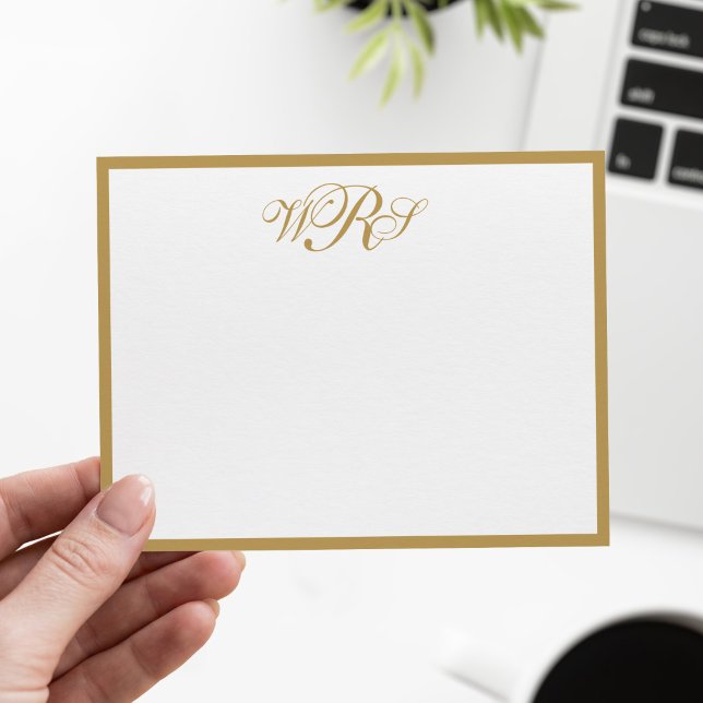 Tarjeta Pequeña Monograma Clásico Dorado (Subido por el creador)