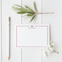 Monograma clásico oscuro rojo formal