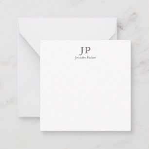 Tarjeta Pequeña Monograma clásico profesional Moda blanca gris