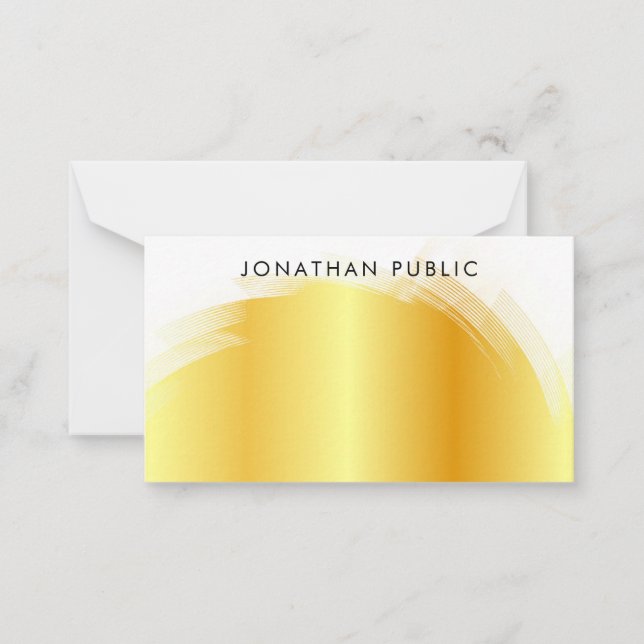 Tarjeta Pequeña Monograma con guión de mano personalizado Elegante (Anverso)