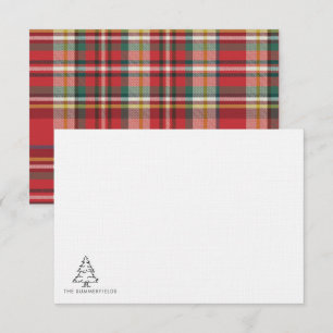 Tarjeta Pequeña Monograma de árbol de Navidad Vacaciones familiare