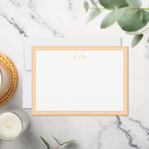 Tarjeta Pequeña Monograma de borde de página minimalista