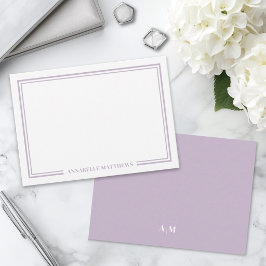 Tarjeta Pequeña Monograma de Borde Morado Minimalista Dos
