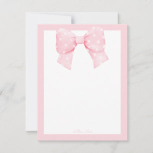 Tarjeta Pequeña Monograma de borde rosado minimalista