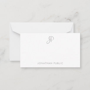 Tarjeta Pequeña Monograma de caligrafía personalizado simple perso