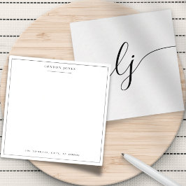 Tarjeta Pequeña Monograma de caligrafía simple Elegante Personaliz