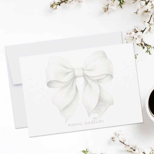 Tarjeta Pequeña Monograma de color blanco moderno personalizado co (Subido por el creador)
