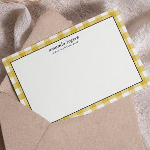 Tarjeta Pequeña Monograma de Cuadro Búfalo de Acuarela Amarilla