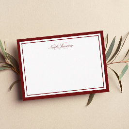 Tarjeta Pequeña Monograma de dos bordes de guión minimalista en co