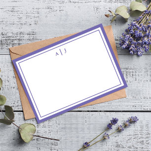 Tarjeta Pequeña Monograma de dos bordes minimalistas