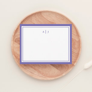 Tarjeta Pequeña Monograma de dos bordes Minimalistas de moda