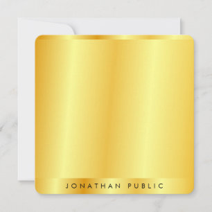 Tarjeta Pequeña Monograma de escritura a mano con aspecto metálico