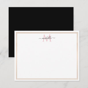 Tarjeta Pequeña Monograma de escritura de moda de cuadro moderno