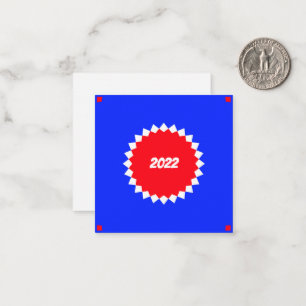 Tarjeta Pequeña Monograma de estallido rojo, blanco y azul