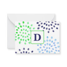 Monograma de flor de Mamá azul verde de la Marina 