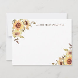 Tarjeta Pequeña Monograma de girasoles acuáticos rusos