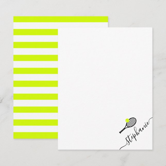 Tarjeta Pequeña Monograma de guión de nombre personalizado de teni (Anverso / Reverso)