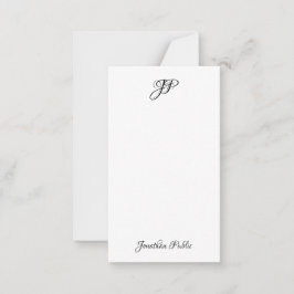 Tarjeta Pequeña Monograma de guión manual de personalizado simple
