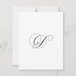Tarjeta Pequeña Monograma de guión personalizado "D"
