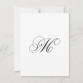 Tarjeta Pequeña Monograma de guión personalizado "M"