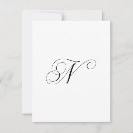 Tarjeta Pequeña Monograma de guión personalizado "N"
