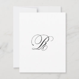 Tarjeta Pequeña Monograma de guión personalizado "R"