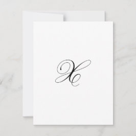 Tarjeta Pequeña Monograma de guión personalizado "X"