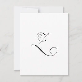 Tarjeta Pequeña Monograma de guión personalizado "Z"