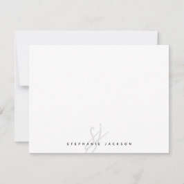 Tarjeta Pequeña Monograma de Iniciales de Letra Script Minimalista