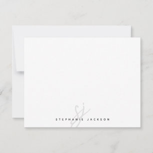 Tarjeta Pequeña Monograma de Iniciales de Letra Script Minimalista