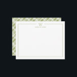 Tarjeta Pequeña Monograma de la familia formal verde<br><div class="desc">Obtén un look profesional con nuestra elegante y formal papelería personalizada tarjetas planas con tu monograma y tu nombre debajo de la fuente de Sans Serif junto con elegante letra de cara abierta, en la tarjeta reversa una casa de campo inspirada en la moda de fondo de color verde y...</div>