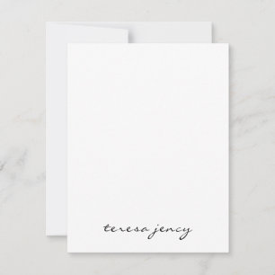 Tarjeta Pequeña Monograma de Letra Cursiva Blanca Diseño Moderno