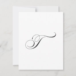 Tarjeta Pequeña Monograma de letra cursiva personalizada "T"
