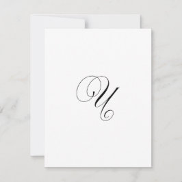 Tarjeta Pequeña Monograma de letra cursiva personalizada "U"