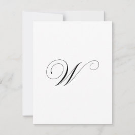 Tarjeta Pequeña Monograma de letra cursiva personalizada "W"