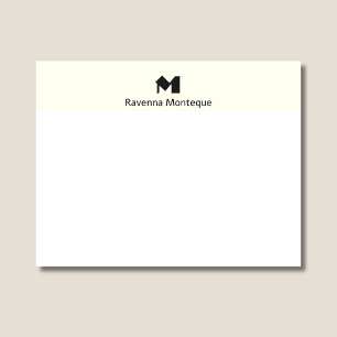 Tarjeta Pequeña Monograma de letra de nombre personalizado elegant