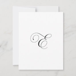Tarjeta Pequeña Monograma de letra "E" de guión personalizado