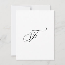Tarjeta Pequeña Monograma de letra "F" con letra script personaliz