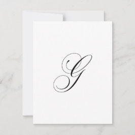 Tarjeta Pequeña Monograma de letra "G" con letra script personaliz