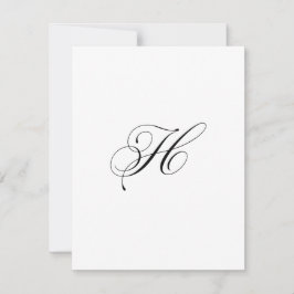 Tarjeta Pequeña Monograma de letra "H" con letra script personaliz